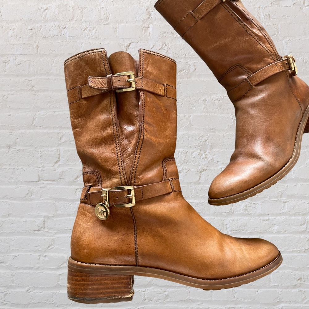 MICHAEL KORS Tan cognac leather boots size size 7M